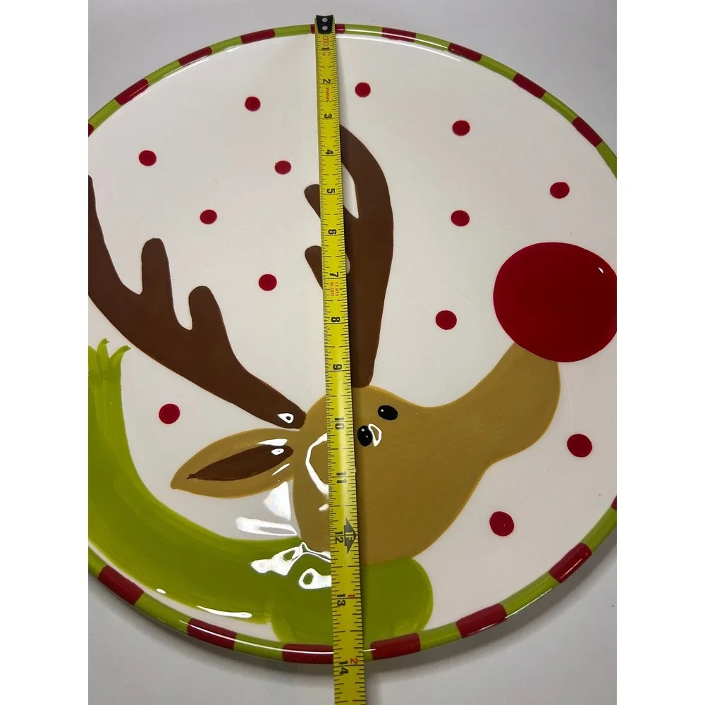 Better Homes & Gardens Christmas Reindeer Chip Dip Serving Set Platter Bowl